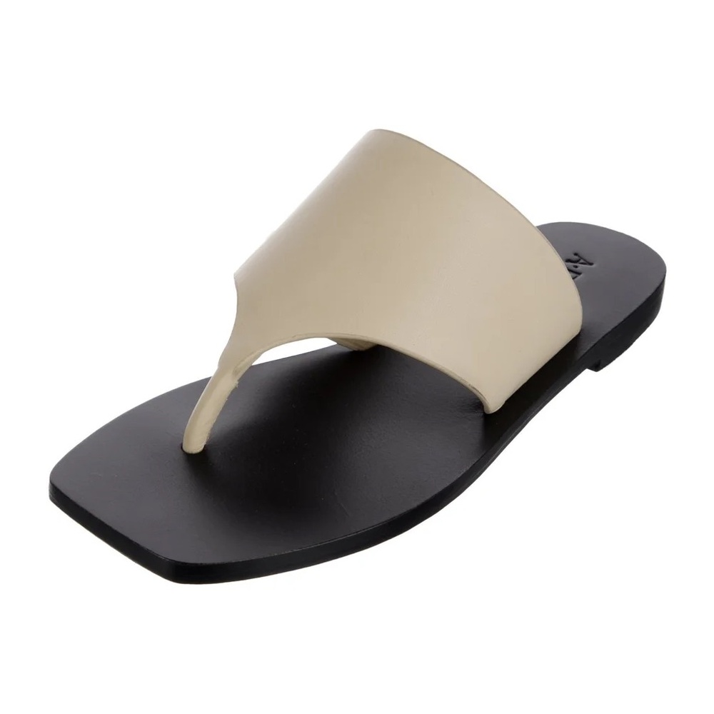 NWT A.emery Cream and Black Slides